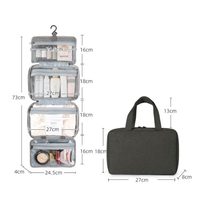 CosmoNest | Makeup Organizer with 360° Rotating Hook | Travel-Friendly Cosmetic Storage for Effortless Packing 0