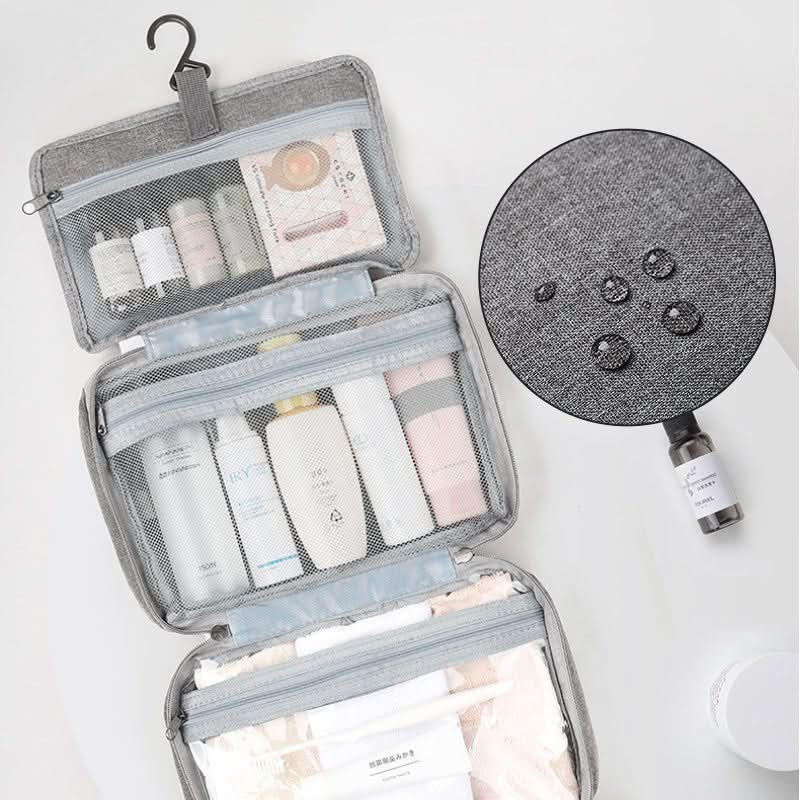 CosmoNest | Makeup Organizer with 360° Rotating Hook | Travel-Friendly Cosmetic Storage for Effortless Packing 5