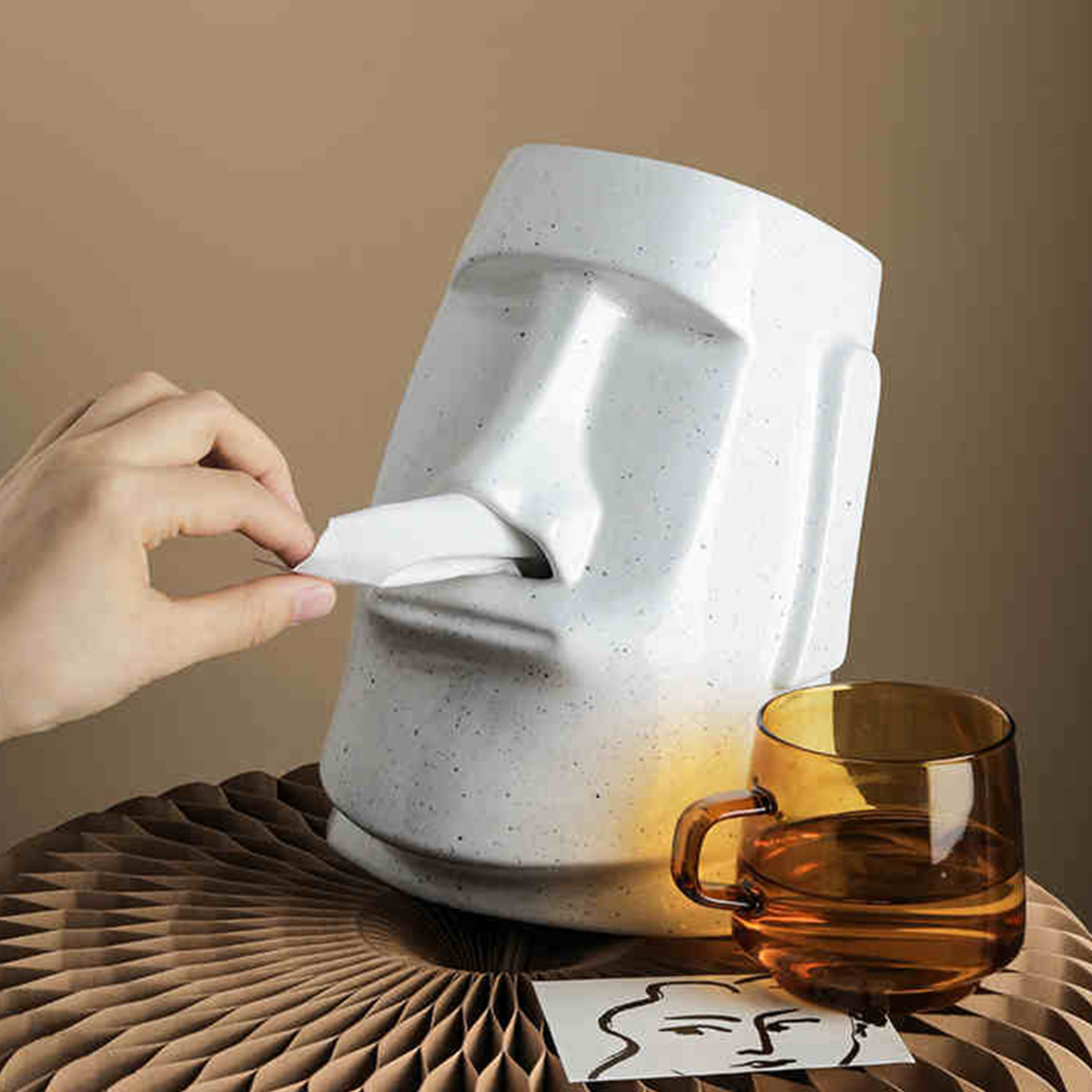Creative Moai Tissue Holder Box 0