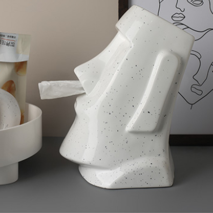 Royora Moai Stone Head Tissue Holder-Funny Dispenser Nordic Decor