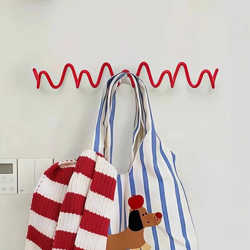 Creative Wave Iron Wall-Mounted Coat Rack | Minimalist Multi-Hook Clothes Organizer 1