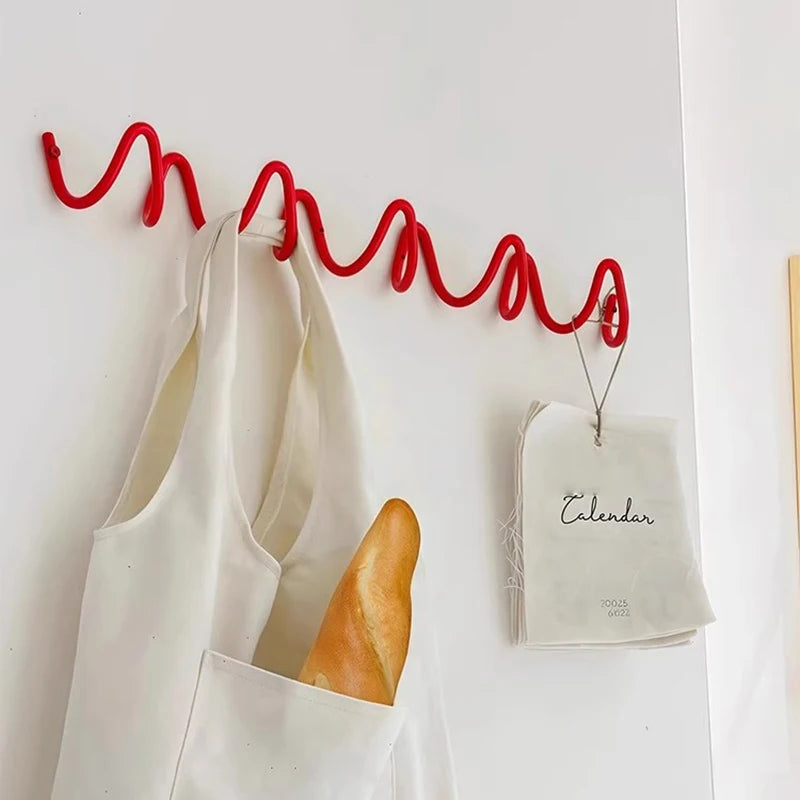 Creative Wave Iron Wall-Mounted Coat Rack | Minimalist Multi-Hook Clothes Organizer 2