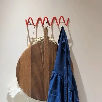 Creative Wave Iron Wall-Mounted Coat Rack | Minimalist Multi-Hook Clothes Organizer 4