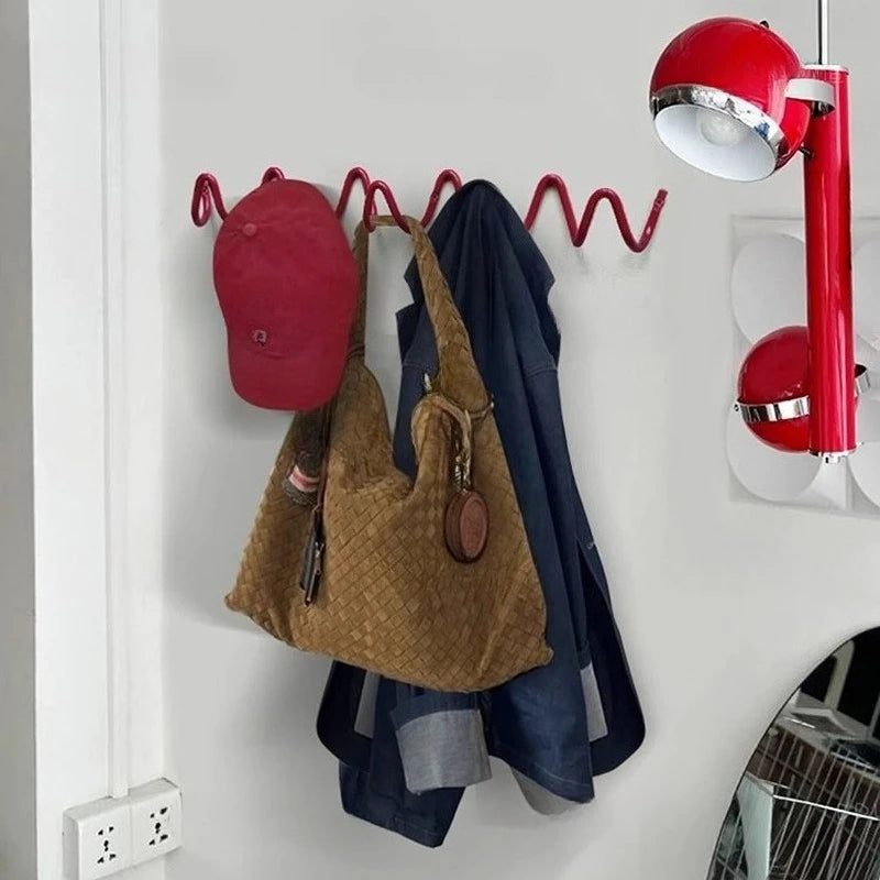 Creative Wave Iron Wall-Mounted Coat Rack | Minimalist Multi-Hook Clothes Organizer 5