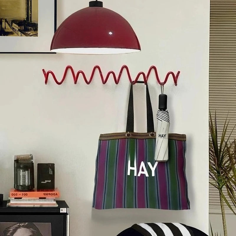 Creative Wave Iron Wall-Mounted Coat Rack | Minimalist Multi-Hook Clothes Organizer 6