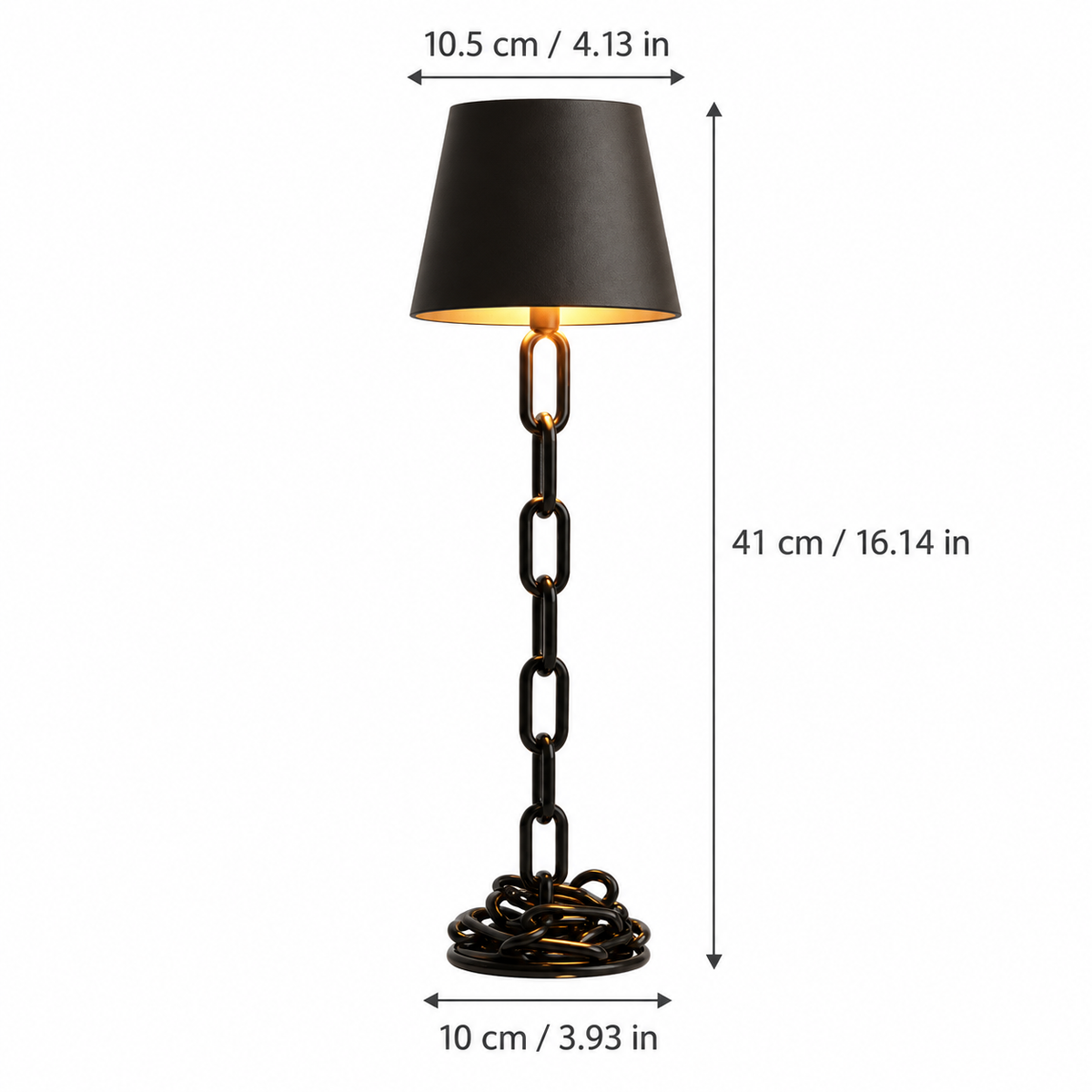 Royelle Cordless LED Chain Link Table Lamp-Touch Dimmable Desk Light