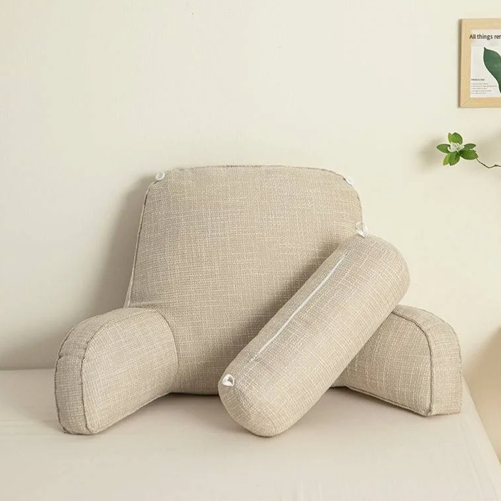 Deluxe Backrest Pillow – Ergonomic Support with Adjustable Headrest & Washable Cover 4