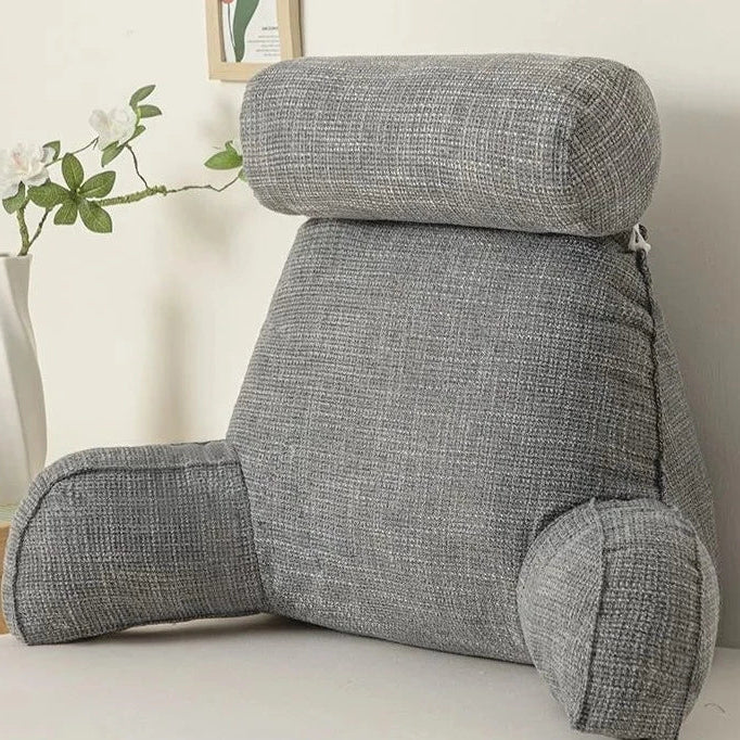 Deluxe Backrest Pillow – Ergonomic Support with Adjustable Headrest & Washable Cover 5