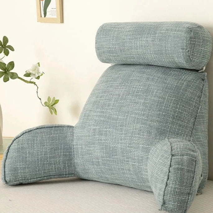 Deluxe Backrest Pillow – Ergonomic Support with Adjustable Headrest & Washable Cover 7