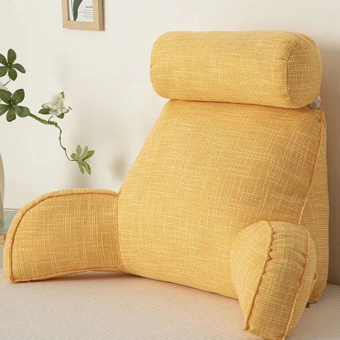 Deluxe Backrest Pillow – Ergonomic Support with Adjustable Headrest & Washable Cover 8