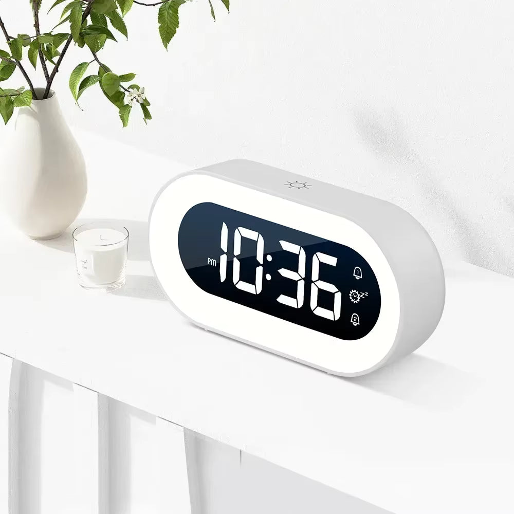 Dimmable Sunrise Alarm Clock with Nature Sounds – Rechargeable Wake Light for Gentle Morning Awakenings 2