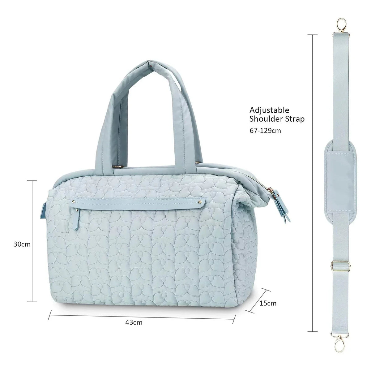 Duffel Bag Quilted Spacious Multiple Pockets & Adjustable Strap 3