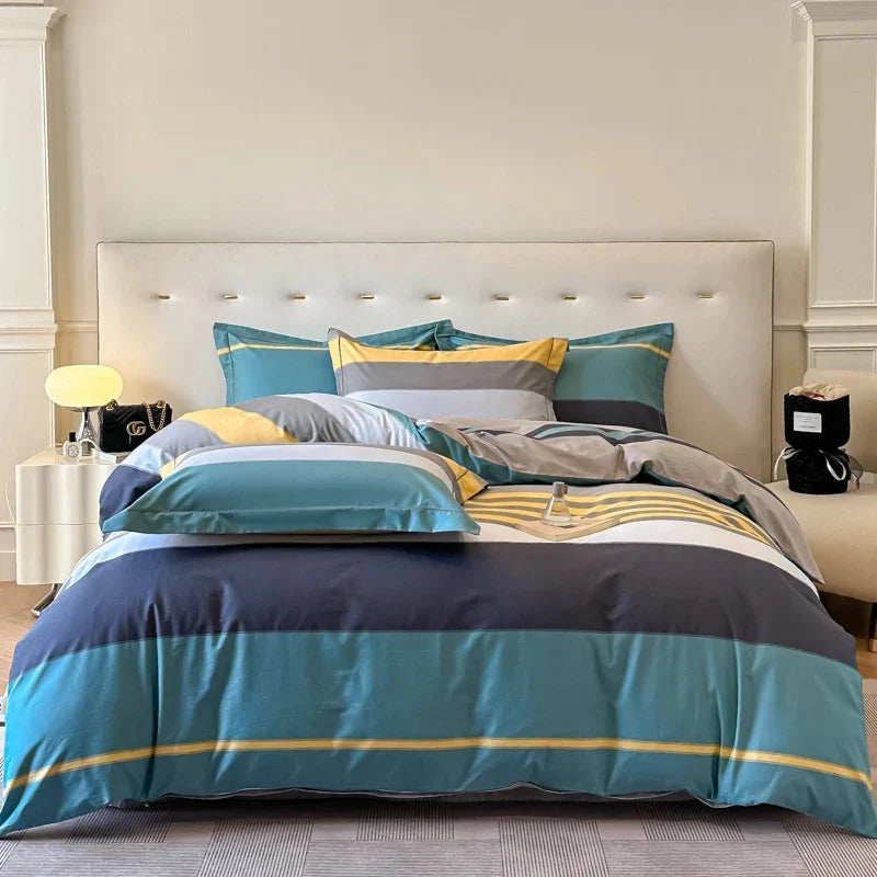 Egyptian Cotton Floral Duvet Cover Set – 3-Piece Bedding with Zipper 11