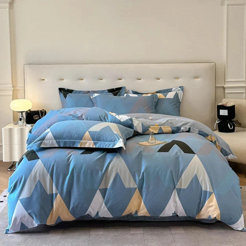 Egyptian Cotton Floral Duvet Cover Set – 3-Piece Bedding with Zipper 16