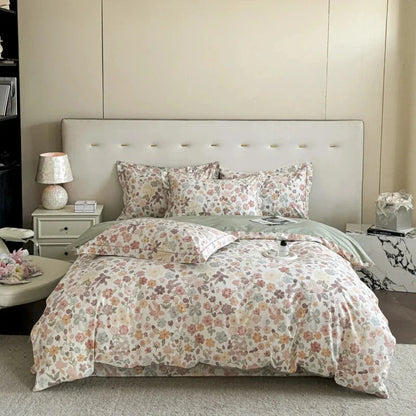 Egyptian Cotton Floral Duvet Cover Set – 3-Piece Bedding with Zipper 7