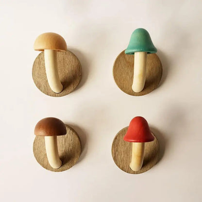 Elara Haus Artisanal Timber Mushroom Wall Hook Set 0