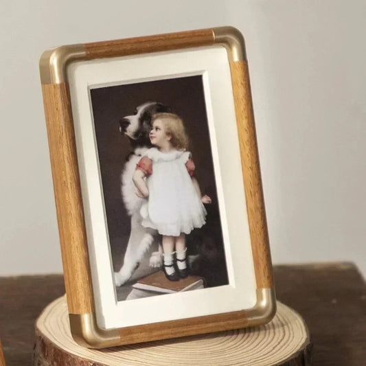 Elara Haus Photo Frame - Solid Wood Vintage Design for Tabletop Display 0