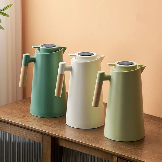 Elara Haus Thermal Jug - Glass With Wooden Handle Temperature Display 5