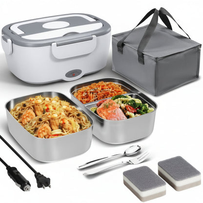 Electric Lunch Box with Insulated Carry Bag - 3-in-1 Food Heater for Travel 0