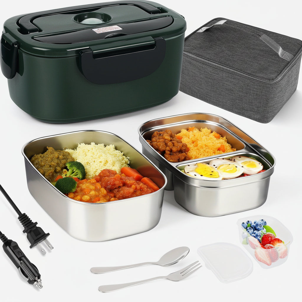 Electric Lunch Box with Insulated Carry Bag - 3-in-1 Food Heater for Travel 4