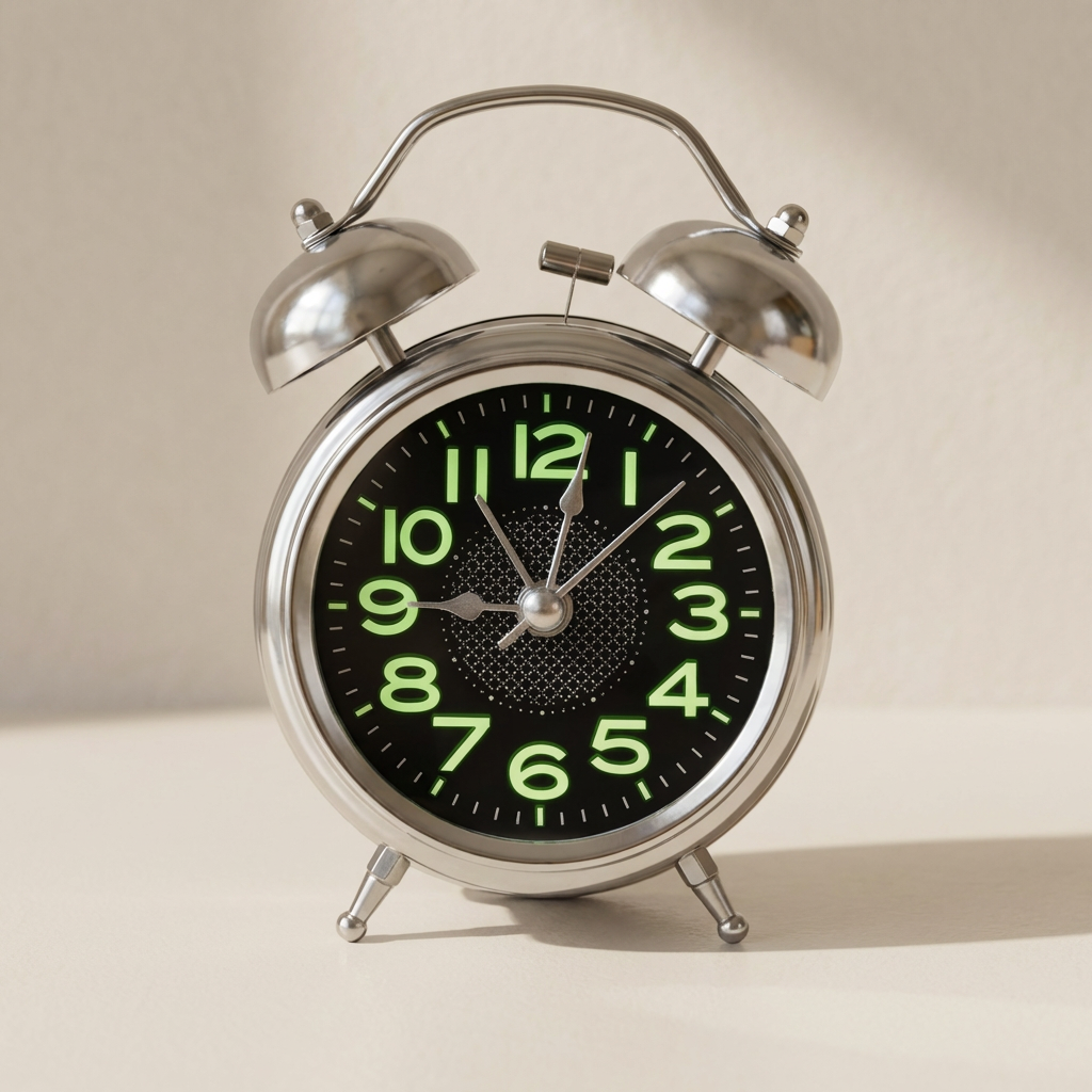 Extra Loud Retro Twin Bell Alarm Clock for Heavy Sleepers with Silent Quartz Movement and Night Light – Metal Case 0