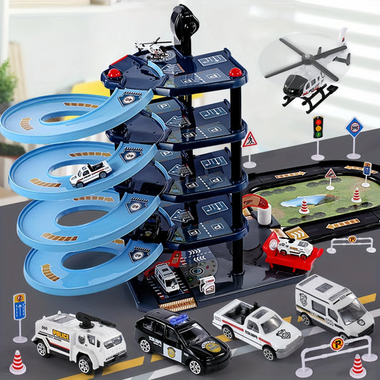 FirePark Multi-Level Fire Station Playset with Trucks and Accessories 0