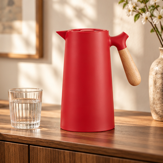 Royelle 1L Insulated Thermal Coffee Carafe With Wood Handle