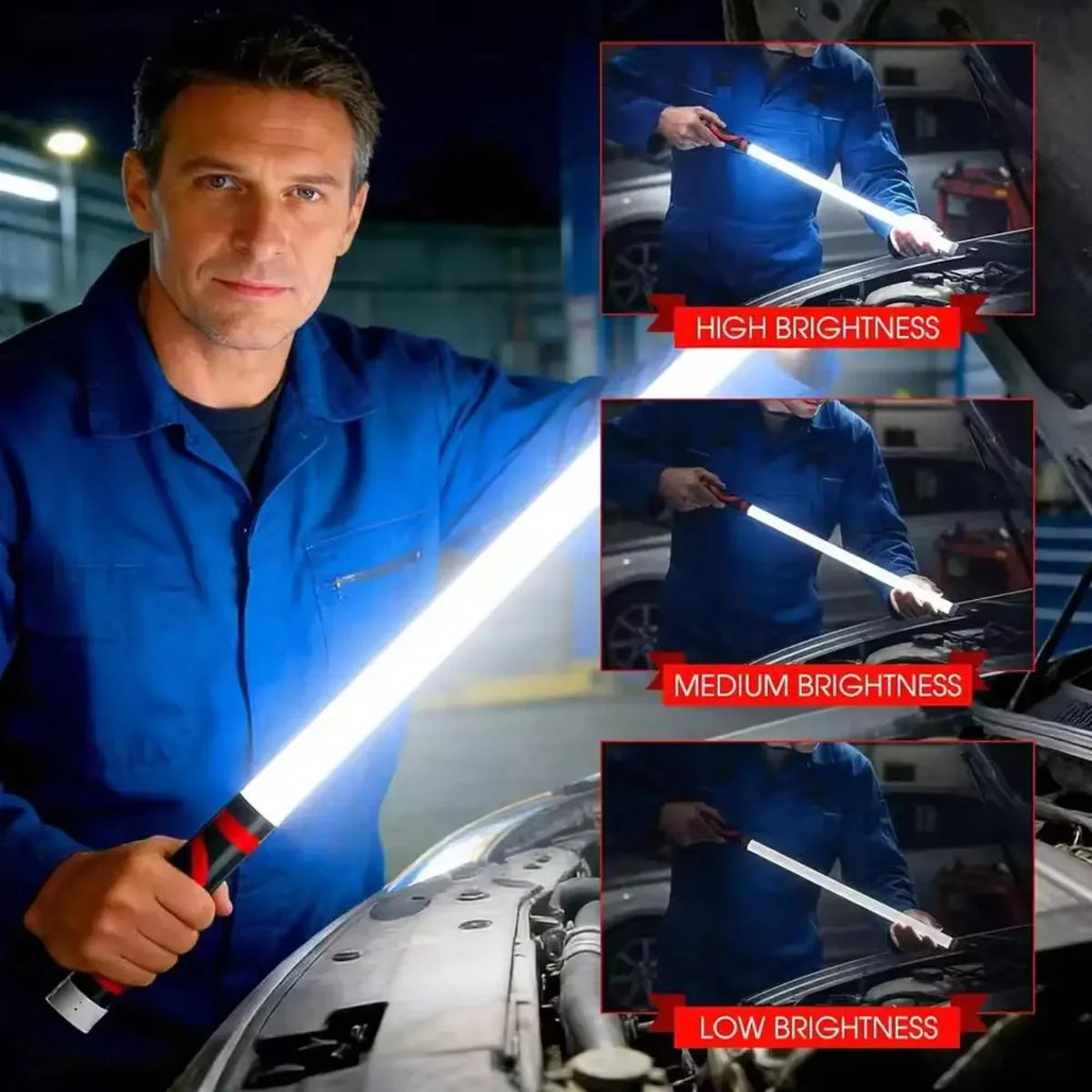 Flexible Rechargeable LED Work Light High-Lumen Flashlight for Auto Repair 2