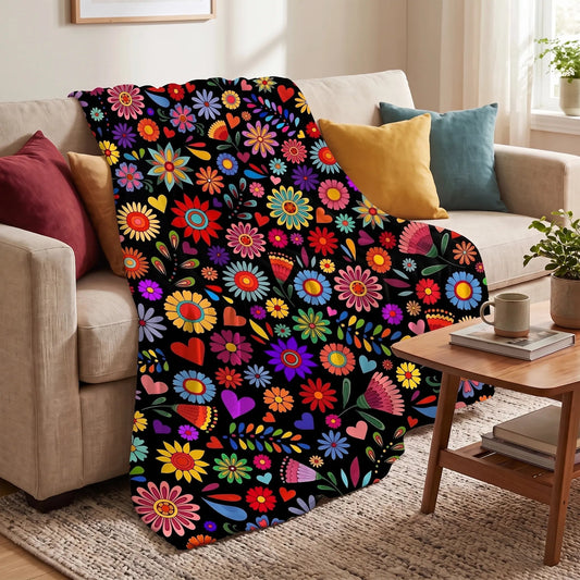 Floral Print Plush Throw Blanket - Snugolia 1