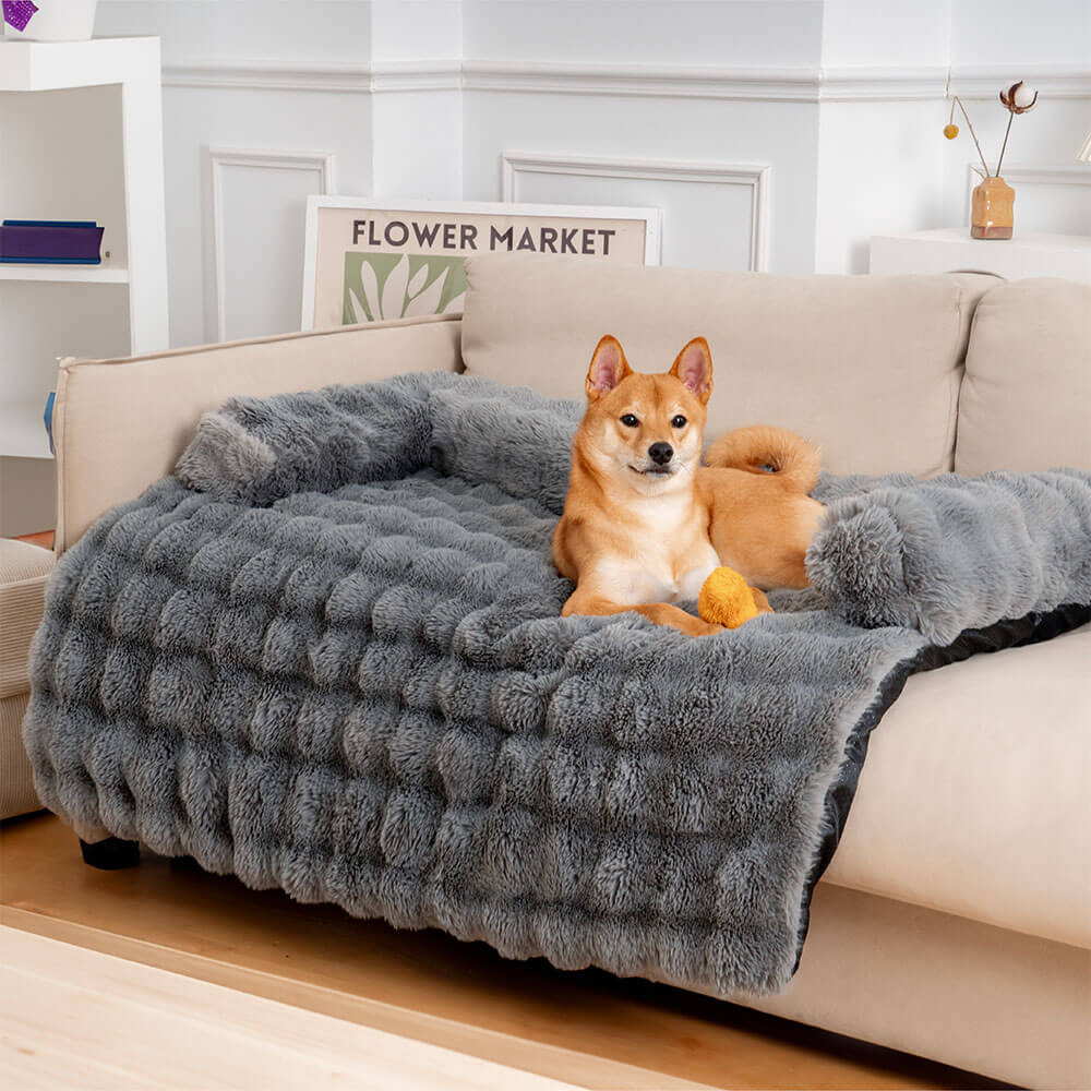 Fluffy Calming Dog Bed | Non-Slip Base | Machine Washable | 4 Sizes | Sofa Mat 2