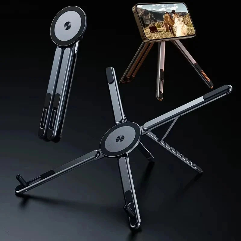 Foldable Magnetic Laptop Stand Adjustable Aluminum Holder for Laptop Tablet & Phone 1