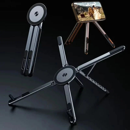 Foldable Magnetic Laptop Stand Adjustable Aluminum Holder for Laptop Tablet & Phone 1