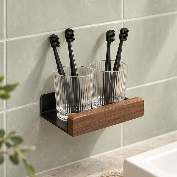 Royelle Adhesive Bathroom Wall Shelf-Slim Shower Ledge Storage Organizer