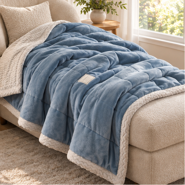 Royelle Soft Flannel Throw Blanket-Warm Winter Sofa Bed Cover Lightweight