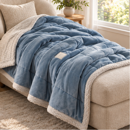 Royelle Soft Flannel Throw Blanket-Warm Winter Sofa Bed Cover Lightweight