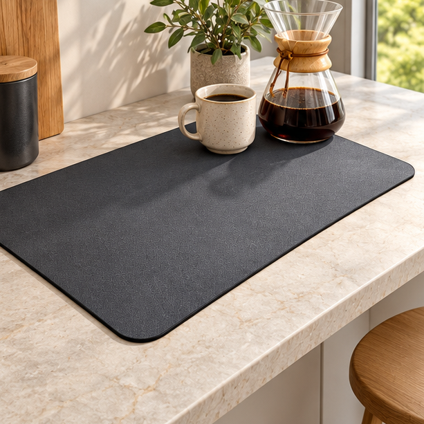 Royeva Absorbent Coffee Bar Mat For Countertop And Espresso Machine
