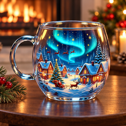 Royeva Hand Painted Glass Coffee Mug With Handle For Hot Drinks