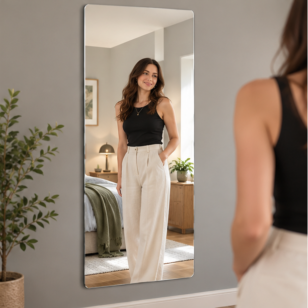 Royelle Flexible Self Adhesive Mirror Sheet Cut To Fit Wall Panel