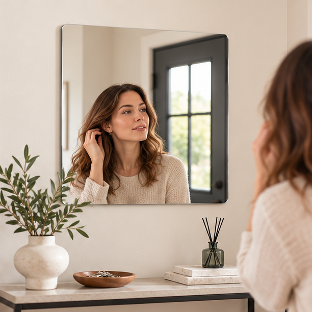 Royelle Flexible Self Adhesive Mirror Sheet Cut To Fit Wall Panel