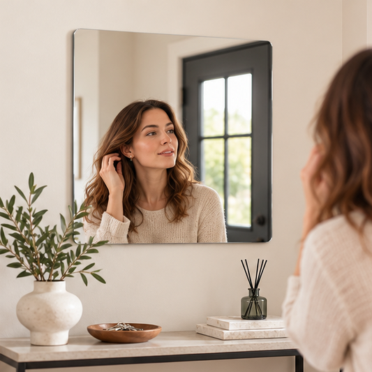 Royelle Flexible Self Adhesive Mirror Sheet Cut To Fit Wall Panel