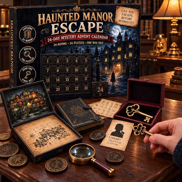 Royora 24 Day Mystery Advent Calendar Christmas Escape Room Game Detective Puzzle Box