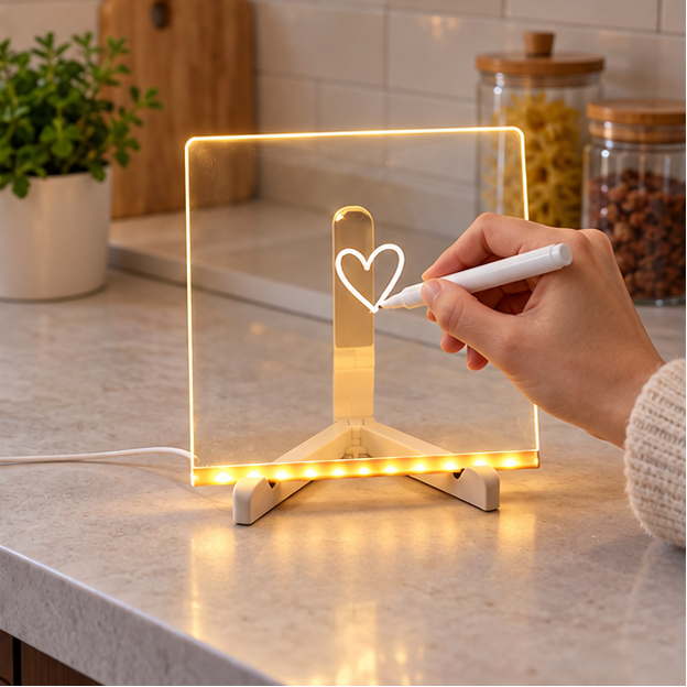 Royelle LED Writable Message Board Acrylic Night Light Table Lamp