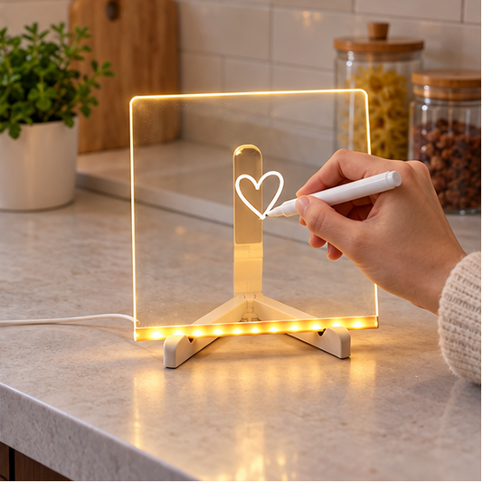 Royelle LED Writable Message Board Acrylic Night Light Table Lamp