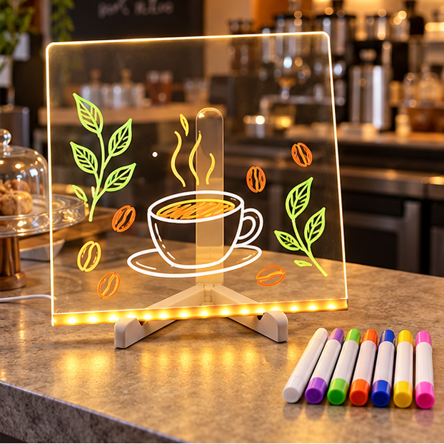 Royelle LED Writable Message Board Acrylic Night Light Table Lamp
