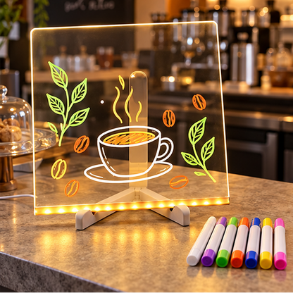 Royelle LED Writable Message Board Acrylic Night Light Table Lamp