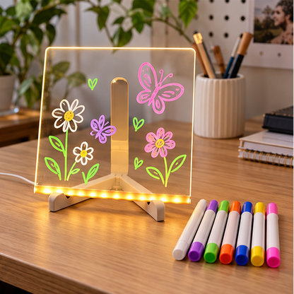 Royelle LED Writable Message Board Acrylic Night Light Table Lamp