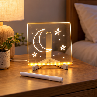 Royelle LED Writable Message Board Acrylic Night Light Table Lamp