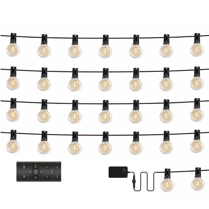 G40 Outdoor String Lights 24V Shatterproof Patio Lights with Remote Control 0