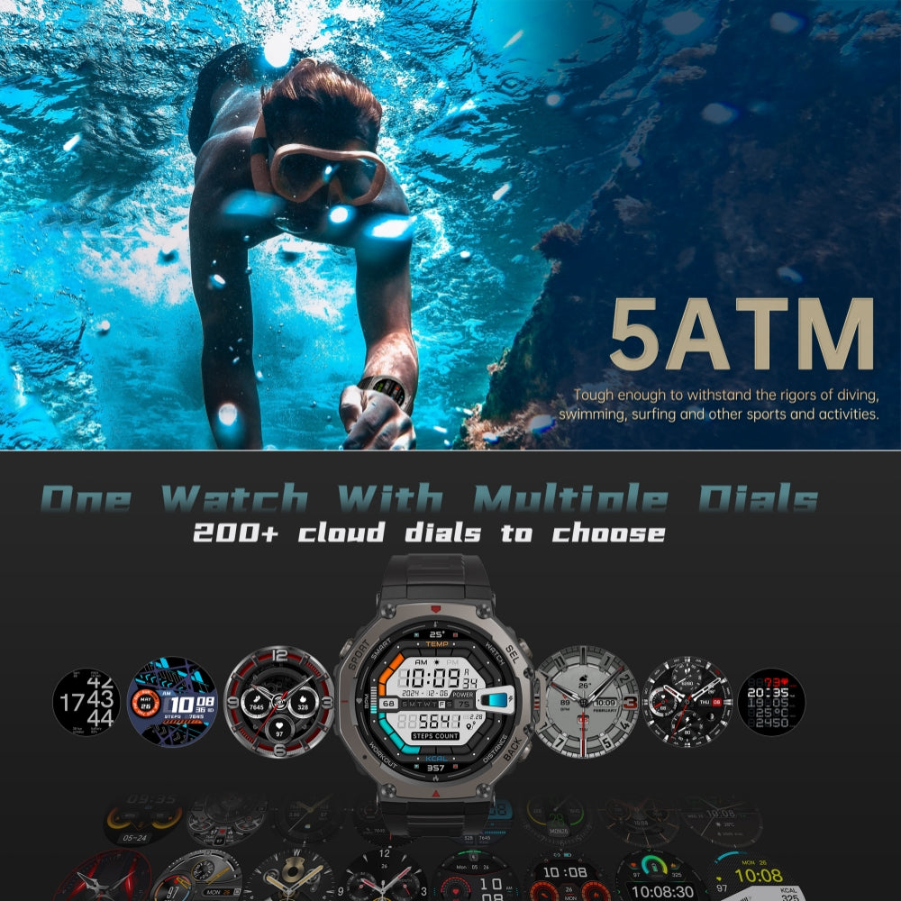 GPS Sport Watch | AMOLED Display | Multi-Satellite | 170+ Sports Modes | 5ATM Waterproof 6