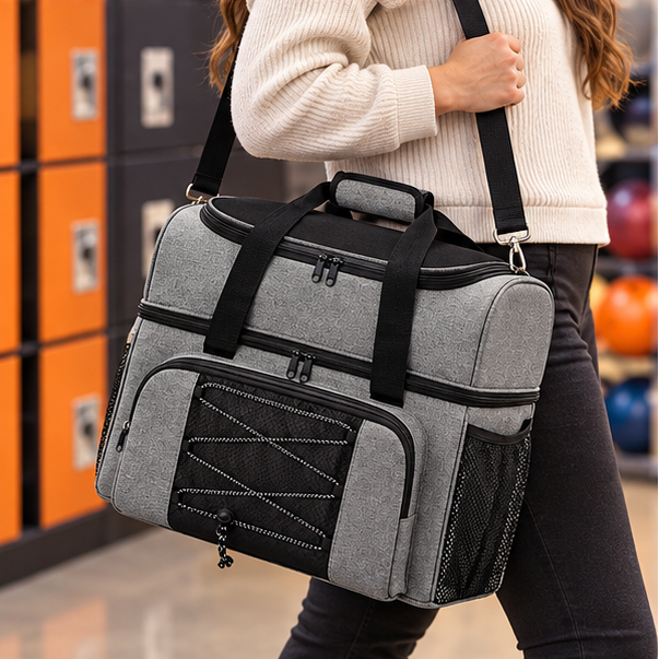 Novara Insulated Bowling Ball Tote Bag With Zippered Pockets